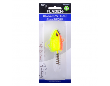 Джиг головка Fladen Big Screw Head Jig 100гр (Orange/Ye)